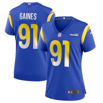 womens nike greg gaines royal los angeles rams game jersey_